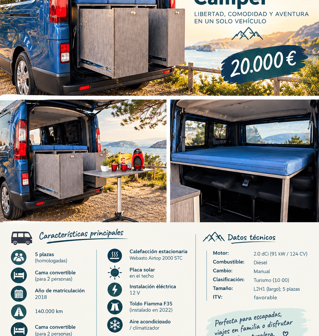 FIAT TALENTO CAMPER L2H1 – 2018 – 140.000 KM